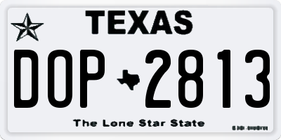TX license plate DOP2813