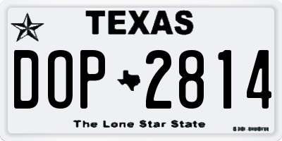 TX license plate DOP2814