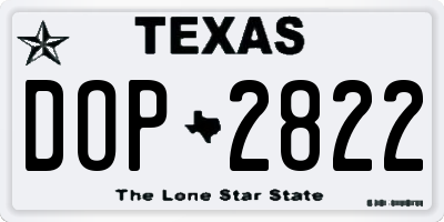 TX license plate DOP2822
