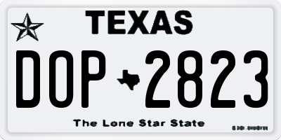 TX license plate DOP2823