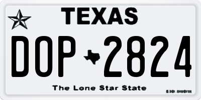 TX license plate DOP2824