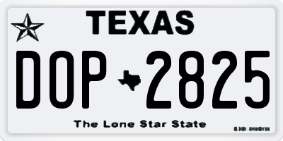 TX license plate DOP2825