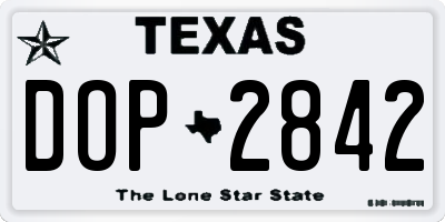 TX license plate DOP2842