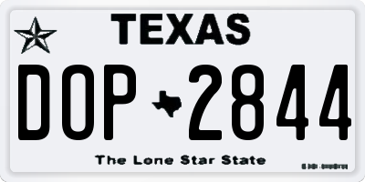 TX license plate DOP2844