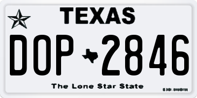 TX license plate DOP2846