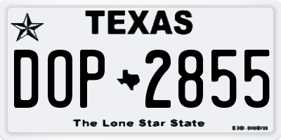 TX license plate DOP2855