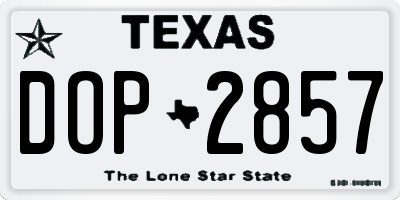 TX license plate DOP2857