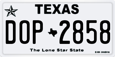 TX license plate DOP2858