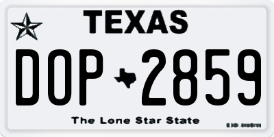 TX license plate DOP2859