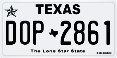 TX license plate DOP2861