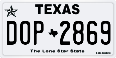 TX license plate DOP2869