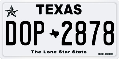 TX license plate DOP2878