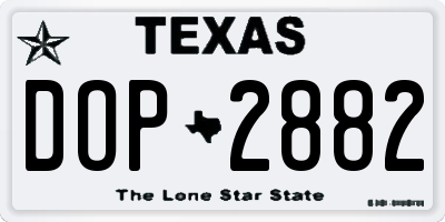 TX license plate DOP2882