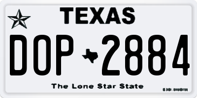 TX license plate DOP2884