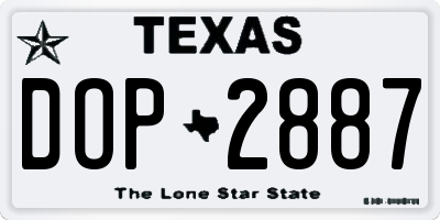 TX license plate DOP2887