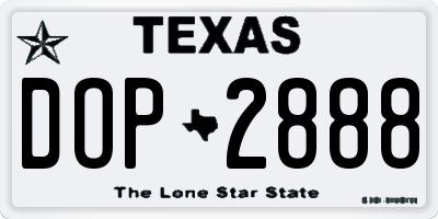 TX license plate DOP2888