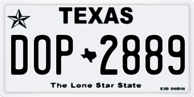 TX license plate DOP2889