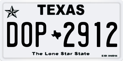 TX license plate DOP2912