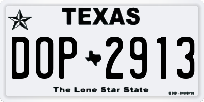 TX license plate DOP2913