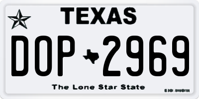 TX license plate DOP2969