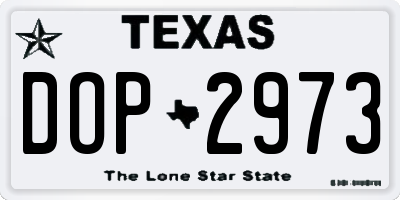 TX license plate DOP2973