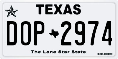 TX license plate DOP2974
