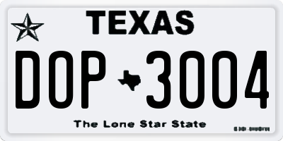 TX license plate DOP3004