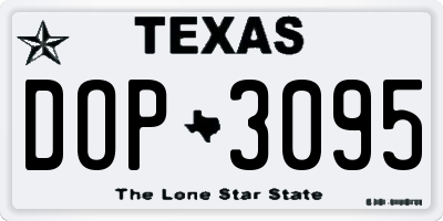 TX license plate DOP3095