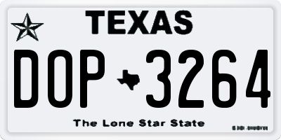 TX license plate DOP3264