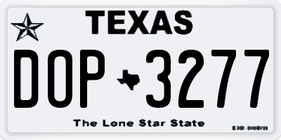 TX license plate DOP3277