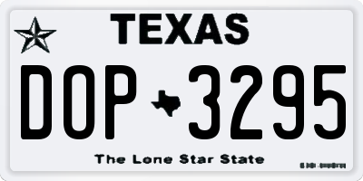 TX license plate DOP3295