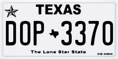 TX license plate DOP3370