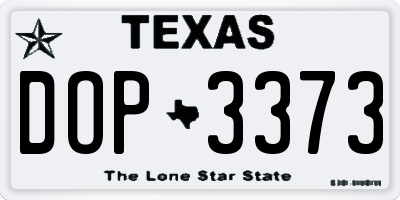 TX license plate DOP3373