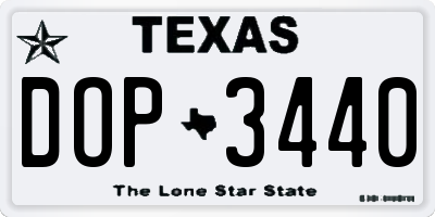 TX license plate DOP3440