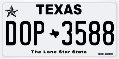 TX license plate DOP3588