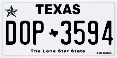 TX license plate DOP3594