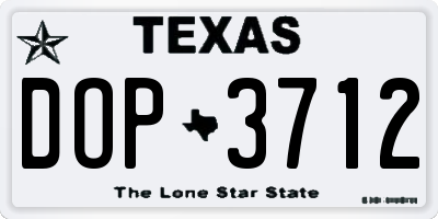 TX license plate DOP3712