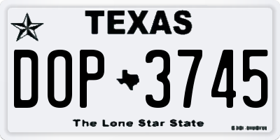 TX license plate DOP3745