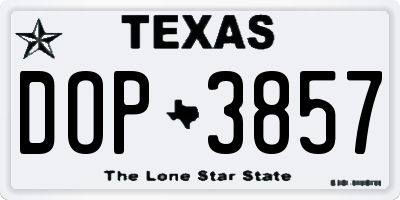 TX license plate DOP3857