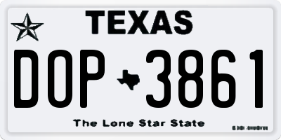 TX license plate DOP3861