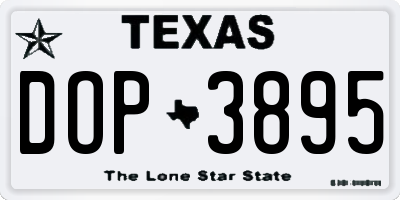 TX license plate DOP3895