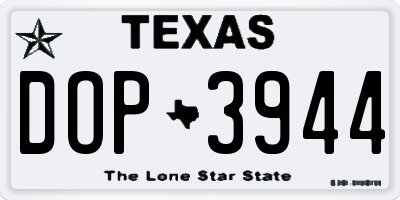 TX license plate DOP3944