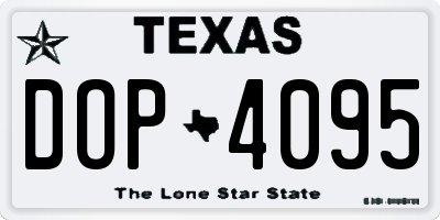 TX license plate DOP4095