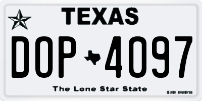 TX license plate DOP4097