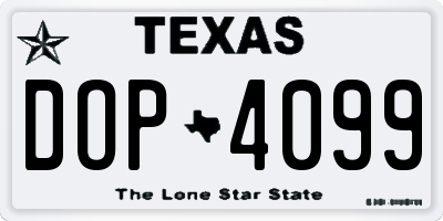 TX license plate DOP4099