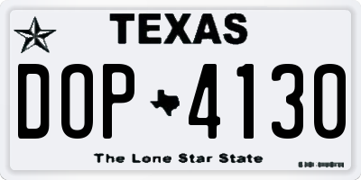TX license plate DOP4130