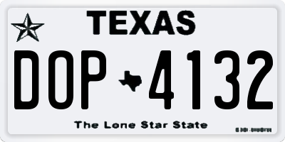 TX license plate DOP4132