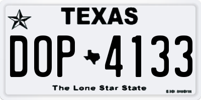 TX license plate DOP4133