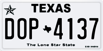 TX license plate DOP4137