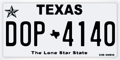 TX license plate DOP4140